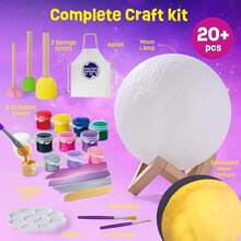 Paint Your Own Moon Lamp Kit, Cool Gifts DIY 3D Moon Night Light, Arts And Crafts Ages-12, Space Art Supplies Craft Kits, Girls Boy Birthday  Gifts Ages 10 11 12+