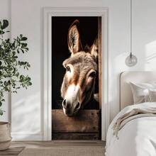 2 Sheets Self - Adhesive Door Sticker, 80cmx200cm/31.5x78.7inch Nature Tree Shadow Door Murals Stickers PVC Removable Wallpaper Decoration Home Bedrooms U200BLiving Room - 驢木板 - 查看 7