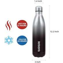 BJPKPK - Botellas de agua aisladas de 12 onzas, 17 onzas, 25 onzas, botellas de agua de acero inoxidable, botellas de agua deportivas que se mantienen frías durante 24 horas y calientes durante 12(0.7 Litros Minero de plata) - Multicolor - Ver 3