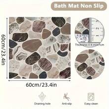 حصيرة الحمام غير الانزلاقية ، حصيرة حمام ناعمة مريحة مع فتحات تصريف ، حصيرة حمام من مادة البي في سي بتدليك اللوفة للاستخدام في الحمام والأماكن الرطبة ، سريعة التجفيف