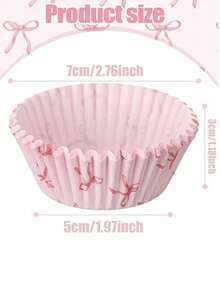 100 st rosa rosettformar för muffins, bakformar, rosa bakformar för muffins till temafest, muffinsformar för mors dag, muffinsformar för alla hjärtans dag, japanska mochi-muffinsformar - Multifärgad - Visa 3