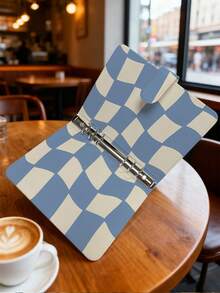 1pc Minimalist Blue Twisted Checkerboard Pattern A5 PU Leather Photo Album, With 20 Pages And 80 Pockets, Suitable For Organizing Photos, Family, Pets, Anniversaries, Graduations, Weddings, Idols, Fujifilm, Gift Albums - Multicolor - View 2