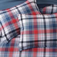 King Comforter Set, Classic Red Black Plaid-Piece Bedding Set, Farmhouse Lightweight All-Season Bed In A Bag With Sheets, Pillowcases & Shams, Home Decor - 海軍紅 - 查看 5