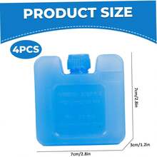 4pcs Cooler Shock Ice Packs 2.8x2.8x1.2 Bloques de Hielo Azul portátiles Reutilizables para el refrigerador para Mantener frías Bebidas alimentarias - 1 - Ver 7