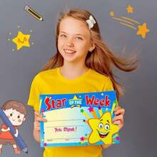 50 Pack Recognition Awards Star Student Certificates Student Awards Certificates Student Incentives For Children, Teachers And Students, Parents, End Of Semester, Back To School, Home Study Supplies - White - View 5