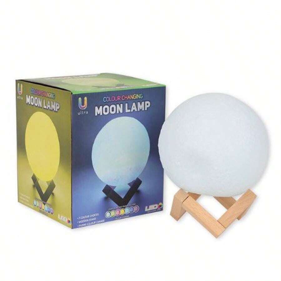 FabFinds LED Colour Changing 3D Moon Lamp - Multicolor - View 1