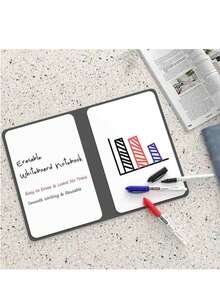 1 Stück/2 Stücke/3 Stücke A5 wiederverwendbares Whiteboard Notizbuch aus Leder, inklusive Whiteboard Stift, Löschstoff, Wochenplaner, tragbar und stilvolle Büronotizhefte