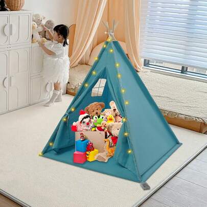 Zelt für Kinder, Zelt mit buntem Licht, 160 cm hohes Kinderzelt mit Matte, für Wohnzimmer, Kinderzimmer, Schlafzimmer