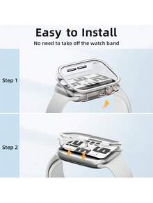 3pcs Transparent Casual Fashion PC Hollow Watch Case, Anti-Drop Protective Cover, Compatible With Apple Watch 40/41/42/44/45/46/49mm, Series Ultra/SE/10/9/8/7/6/5/4, Smart Watch Accessories - Hollowed-out Transparent *3 - View 4