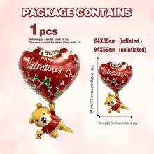 53英寸巨型玫瑰铝箔气球，适用于情人节、婚礼、订婚、周年纪念、生日、花卉主题派对装饰 - 紅色 - 查看 14