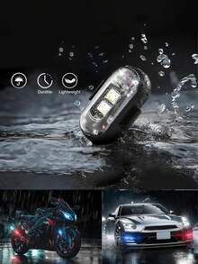 2/4/6pcs Motorcycle LED RGB Light 7Colors With Remote Light Mini Lights USB Airplane Lights Universal For Cars And Motorcycles With Remote Control