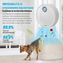 Eliminador de Olores de Ozono para Mascotas Purificador Inteligente de Aire Con Luz Nocturna. Desodorizador de Arena para Gatos para Olores Fuertes de los Excrementos de Mascotas Inodoro - como en la foto - Ver 2