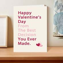 Romantic Valentine's Day Card For Him Her, Funny Valentines Day Card For Husband Wife, Valentines Day Gifts For Partner, Happy Valentine's Day From The Best Decision You Ever Made - Multicolor - View 8
