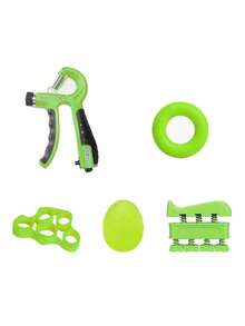 1 Set 5pcs Green Hand Grip Strengthener Kit, Hand Grip Trainer Wrist Forearm Exerciser Fitness Equipment - Green - View 9