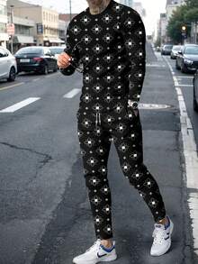 Men's Casual Comfortable Sports Long Sleeve Top And Pants Set - Multicolor - View 5