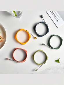 硅胶煎蛋圈，不粘煎蛋模具，硅胶松饼圈模具，煎出完美鸡蛋，耐热，适用于煎蛋、制作松饼、煎饼、早餐三明治、汉堡包。 - 彩色 - 查看 9