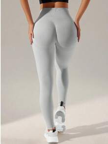 2pcs/Set Solid Color High Waist Seamless Leggings Sports - Multicolor - View 4