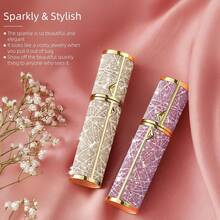 Refillable Travel Perfume Atomizer Bottle - 5ml Luxury Pocket Perfume Dispenser Pump, Travel Perfume Atomiser, Cologne Dispenser, Portable Size Sprayer Bottle For Traveling Toiletry Bag Wash Bag Toiletry Travel Bag Makeup Storage Beach Beach Bag Vacation Holiday Essentials School Supplies Travel Essentials Ladies For College Dorm Bathroom Camping Accessories Mini Perfume For Women Perfume For Men - Gold - View 11