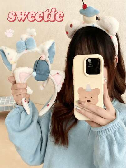 Cute Pet Ear Headband, Versatile Girly Decor Hair Hoop, Photo Prop Makeup Washing Face Hair Accessory Hairband Diadema