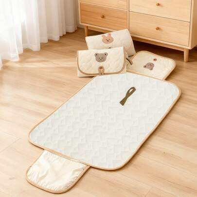 1pc Baby Waterproof Changing Pad, Multifunctional Foldable Diaper Bag - Portable Diaper Mat, Suitable For 0-3 Years Old Babies, Waterproof & Leak-Proof, Cartoon Animal Pattern, Perfect For Outings, Ideal Gift For Baby On Halloween, Christmas, Thanksgiving, New Year!