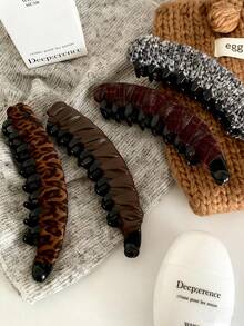 Women's Black/Khaki/Brown Banana-Shaped Lightweight Plastic Hair Clip, Simple & Minimalist Style Solid Color Hair Claw Accessory For Daily Wear, Parties, Work, Travel, Etc, Ideal For Hair Styling During Face Washing, Showering, Makeup And Outfit Matching Hair Clips Claw Clips Hair Claws Hair Barrettes, School Stuff, College, Hair Accessories, Hair Slide