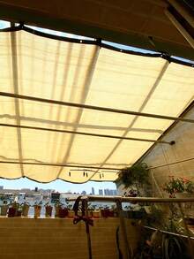 Malla sombra para exteriores, lona solar de alta densidad con protección UV, tela transpirable y reforzada, ideal para patio, jardín, piscina y actividades al aire libre - Caqui - Ver 5