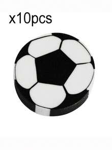 10入組足球形狀橡皮 - 黑色 - 查看 6