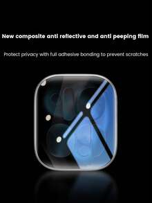 适用于 7/6/SE/5/4/8/9 40mm/41mm/42mm/44mm/45mm/38mm 的 PMMA 隐私屏幕保护膜，非玻璃材质，防刮花，适合注重隐私的用户，屏幕保护必备品，适用于日常、办公室、家庭等各种场合。日常防护、办公室、家庭手表配件、手表屏幕保护膜、防水、防震、防摔、防刮花。 - 黑色 - 查看 7