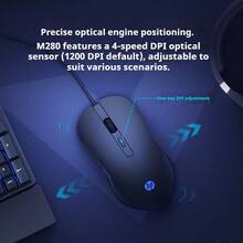 HP Official Wired Mouse, Silent Backlit, 4-Speed Adjustment, Suitable For E-Sports Gaming, Laptops, Desktops, Office Computers, Mechanical Gaming Mouse - Black Audio Edition - View 9