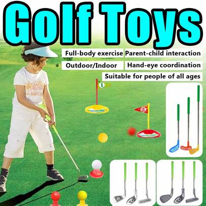 Kids Golf Toy Set, Kindergarten Training Leisure Early Education Enlightenment Ball Activity, Indoor/Outdoor Parent-Child Interactive Simulated Sports Hitting Ball Game Practice Club, Outdoor Park, Boys Girls Babies Educational Sports Set, Boys Girls Birthday Gift