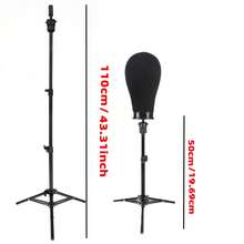 50/110cm Adjustable Tripod Wig Stand - Black - View 2