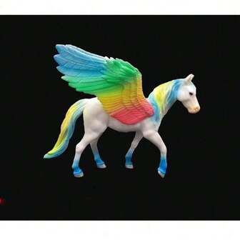 1 pieza Modelo de animal mitológico - Qilin, Unicornio, Caballo alado, Dragón, Modelo de bestia mitológica