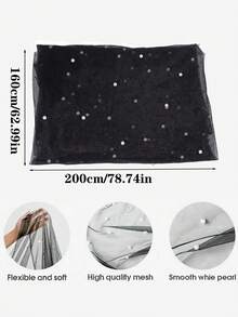 1 件黑色珍珠薄纱桌布，波西米亚农舍风奶酪布桌旗，适合婴儿派对装饰、婚礼、复活节、夏季餐桌装饰、婴儿派对家居装饰、礼物 - 黑色款帶珍珠 - 查看 13