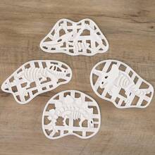 Jurassic Dinosaur Fossil Imprint Cutter Biscuit Cookie Mold Baking Tool Dinosaur Stamp Mold T-Rex Pteranodon Triceratops Fossil DIY Mold - White - View 4