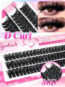 272PCS/260PCS/270PCSIndividual Lash Clusters Natural Look&Wispy Lash Clusters 60D/80D/100D 3 Styles Mixed D Curl 9-16mm DIY Ultra Light&Super Soft Lashes Reusable Individual Eyelash Extension Kit With Makeup For Beginner Use At Home Or On-The-Go For Daily Life&Party&Music Festival&Travel - D - 查看 7