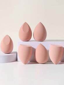 6pcs Makeup Sponges, Suitable For Cream And Powder Concealers, Loose Powder And Other Cosmetics Application - Multicolor - View 6