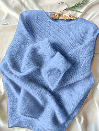 Solid Color Casual Pullover Sweater