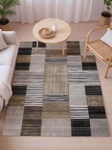1pc Minimalist Style Indoor Decorative Large Rug, Crystal Velvet Material Indoor Carpet, Living Room Rug, Sofa Rug, Bedroom Rug, Anti-Slip Bedside Mat, Dining Room & Kitchen Rug, Office Chair Pad, Entryway Doormat, Outdoor Picnic Mat, Outdoor Camping Blanket - Multicolor-1 - View 20