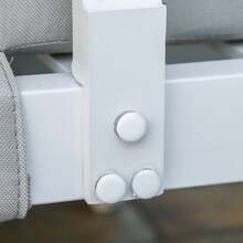 3-Piece L-Shaped Garden Furniture Set With Side Table And Cushions, Cream White Aluminum For Balcony And Patio