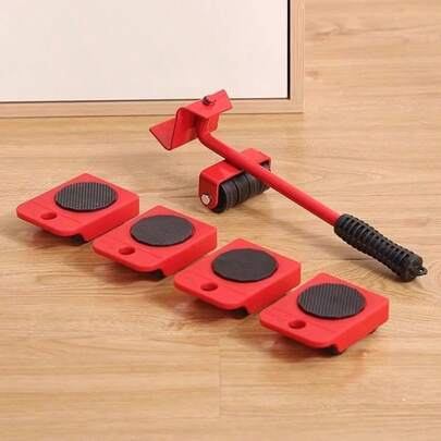 5件套高品质重型家具搬运器，带锁定脚轮和橡胶脚垫 - 坚固的塑料移动系统，适用于沙发、床、床垫、椅子把手 - DIY移动工具、工作工具、轮子、家具移动导轨