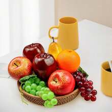 M.S MO SHI HOME FURNISHINGS 6/8 Peças de Ornamentos de Frutas Artificiais, Decoração Doméstica de Frutas Simuladas, Combo de Frutas Artificiais - Maçã, Laranja, Pêra, Uva, Adequado para Decoração Doméstica, Decoração de Quarto, Decoração de Cozinha, Decoração de Mesa, Peça Central, Decoração de Exposição, Decoração de Festa, Mockup de Foto de Frutas, Adereços de Foto, Presentes de Aniversário e Decoração de Quarto de Volta às Aulas.