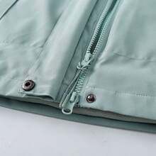 女士户外轻便三合一保暖防风夹克，滑雪服 - 綠色 - 查看 3