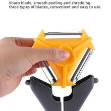 3-In-1 Peeler, Potato Julienne Cutter, Fruit & Vegetable Shredder, Multi-Functional Detachable Kitchen Peeler - Multicolor - View 6