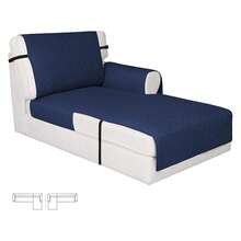Reversible Chaise Lounge Couch Cover Water Resistant Sofa Cover Sectional L Shaped Sofa Slipcover With Adjustable Straps Furniture Protector For Dogs 115X34 In, Navy/Navy - Multiwarna 1998 - View 1