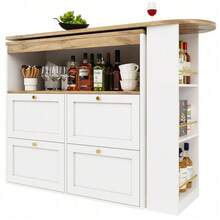 Bar Tables - White + MDF - View 8