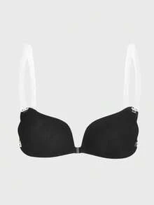 2/1pc Transparent Strap Invisible Bra, Women's Backless Push-Up Silicone Invisible Bra, Deep V Invisible Bra - Multicolor - View 24