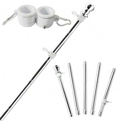 6 FT Wall Mounted Flag Pole Kit, Adjustable Stainless Steel Flag Pole Kit ,Home Decor Accessories, 360° Free Wall Mounted Flagpole For Outside House Garden Commercial