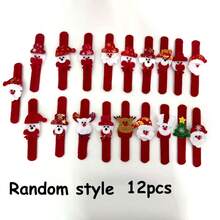 3/6/12 pezzi Braccialetti natalizi a sonagli, gadget per feste, con motivi di pupazzi di neve, renne e orsi, decorazioni natalizie, perfetti come regali festivi per Natale! (Non contrassegnati con un punto)