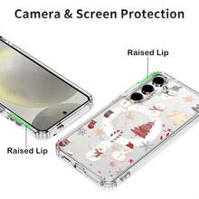 Full Screen Christmas Design Magnetic Acrylic Phone Case For  S21, S21 Plus, S23, S23, S24, S25, S25 Plus, S25 Ultra, S25 Edge, A35, A55, A15 - Transparent Anti-Drop Protection With High Clarity, Compatible With - Perfect Gift For Christmas, New Year, Easter & Halloween - Clear - View 6