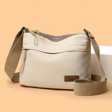 1pc Large-Capacity Women's Nylon Shoulder Messenger Bag - Wear-Resistant Water-Repellent Fashion All-Match Bag For Daily Commute